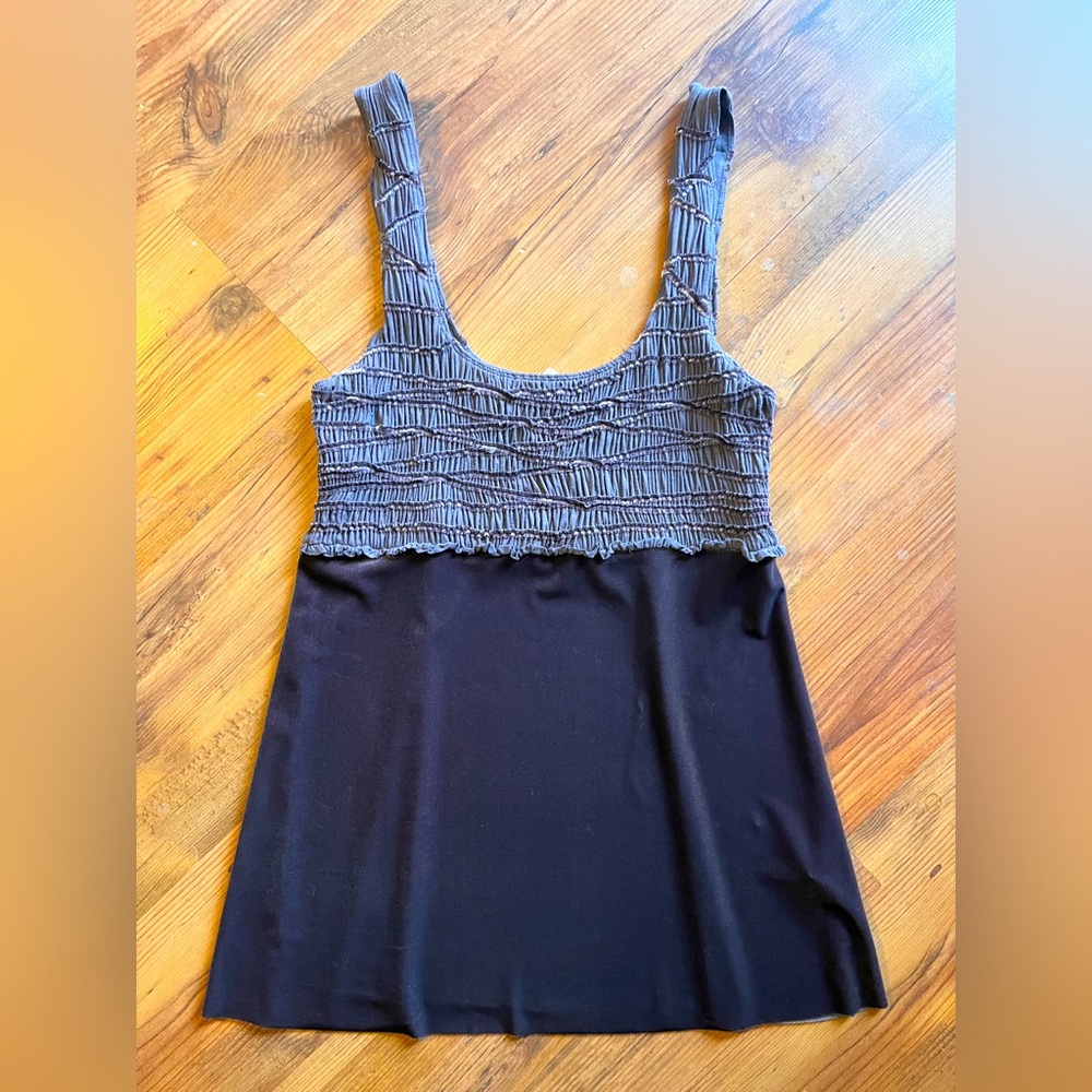 Bailey 44 smocked velvet tunic tank plum Large